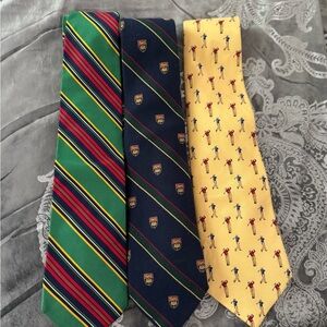 Classic Ralph Lauren Men's Ties - Green, Navy, and Yellow